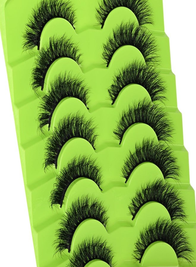 kmilro Mink Lashes Wispy False Eyelashes 3D Volume Strip Lashes 15mm Cat Eye Faux Mink Lashes 7 Pairs Fake Eyelash Multipack, by Kmilro - Image 4
